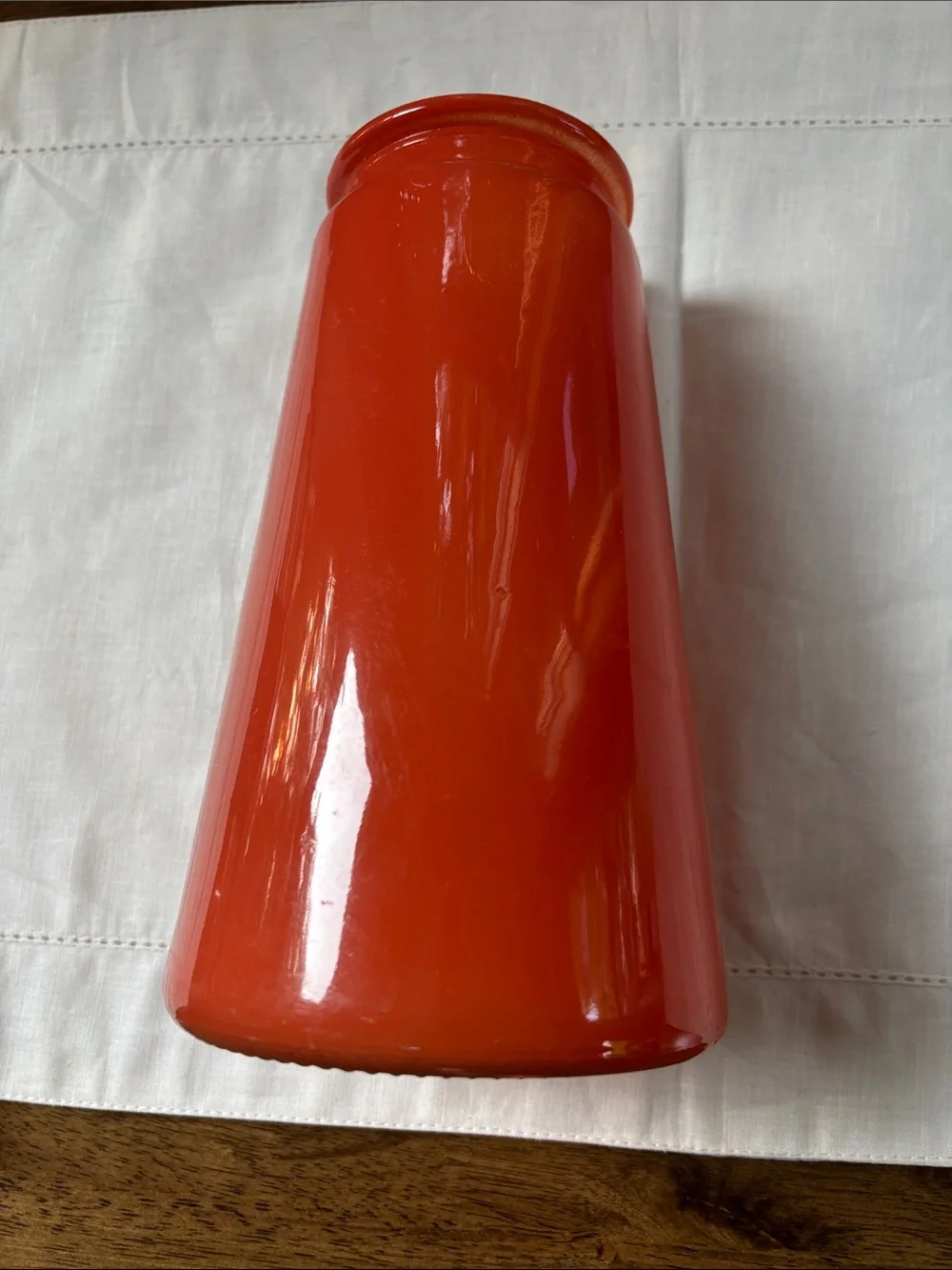 Vintage DPS Industries Orange Glossy Ceramic Vase 8.5”